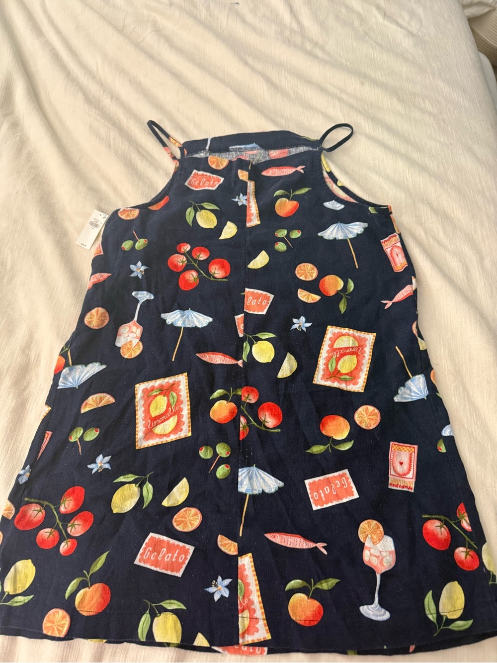 Old Navy Navy Citrus & Cherry Print Mini Dress